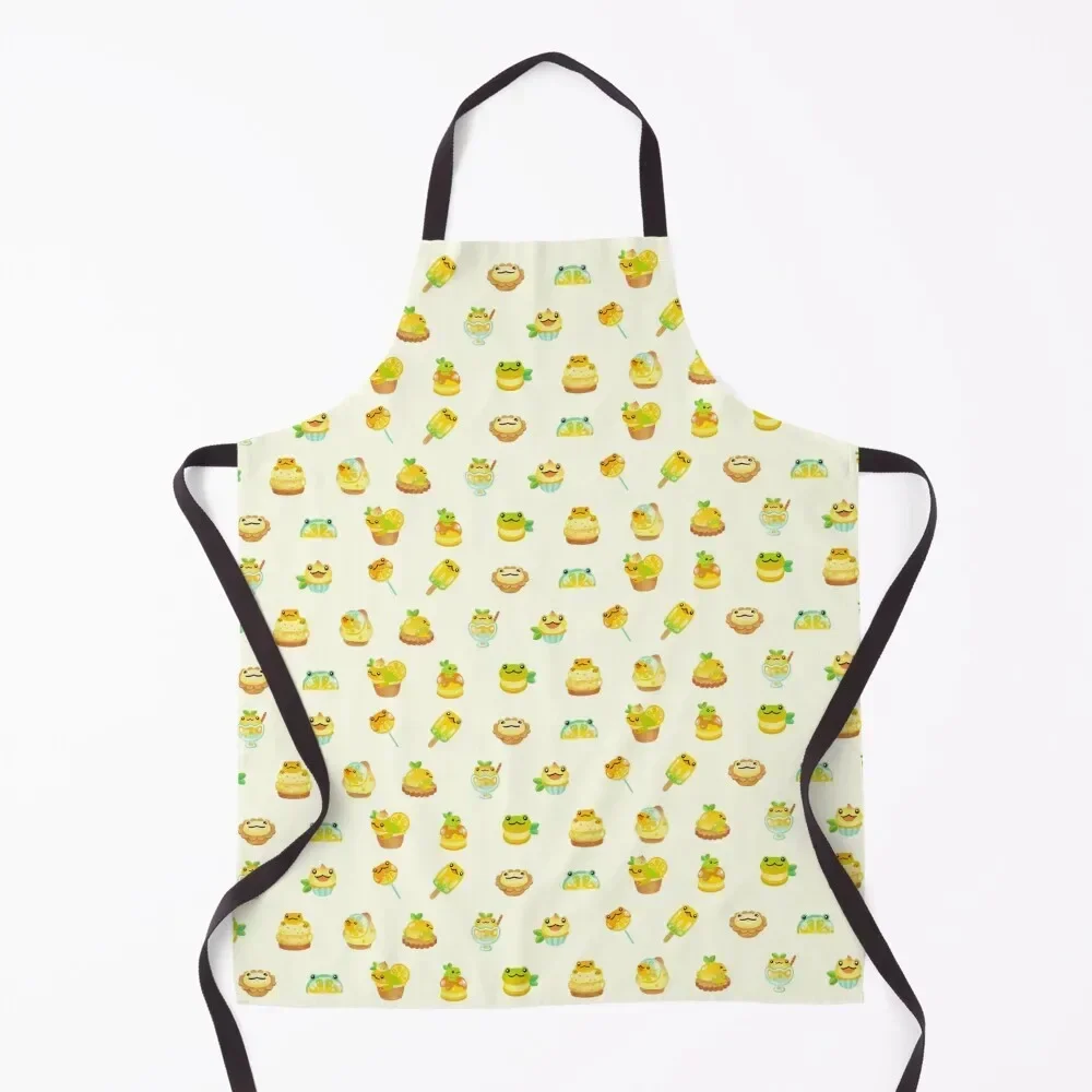 

Sweet Lemon frog Apron esthetician Novelties Kitchen And Home Chef Uniform Woman Apron