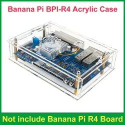 Banana Pi BPI-R4 Acrylic Case Transparent Shell Clear Enclosure Optional Cooling Fan for Banana Pi R4