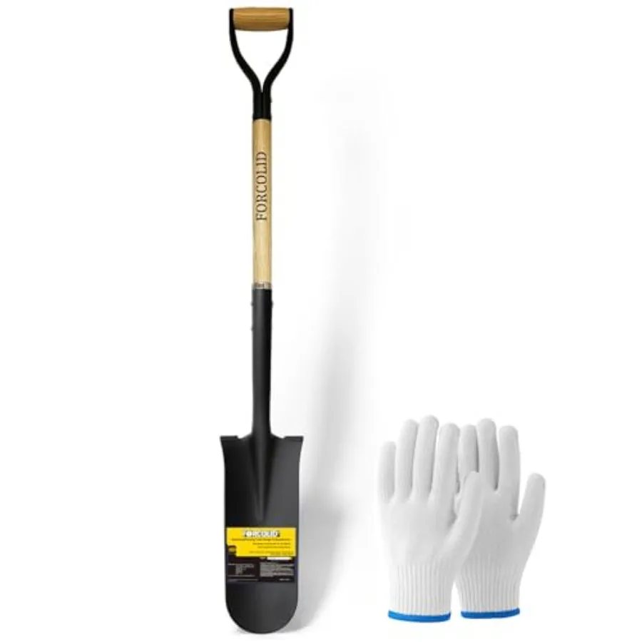 

Drain Spade Shovel, Garden Drain Spade, Trenching Shovel, e D-, Steel Y-Grip, 45 Inch Spade for Digging Transplanting and Edgin