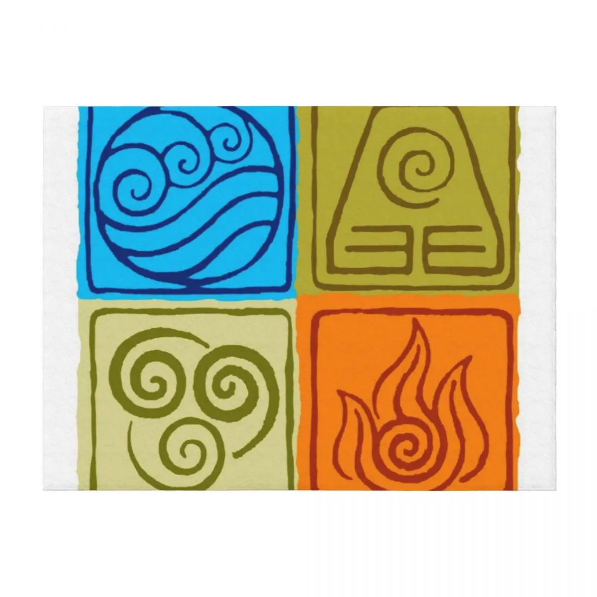 

The Four Elements - Avatar: The Last Airbender Throw Blanket Furry Summer Moving Sleeping Bag Blankets