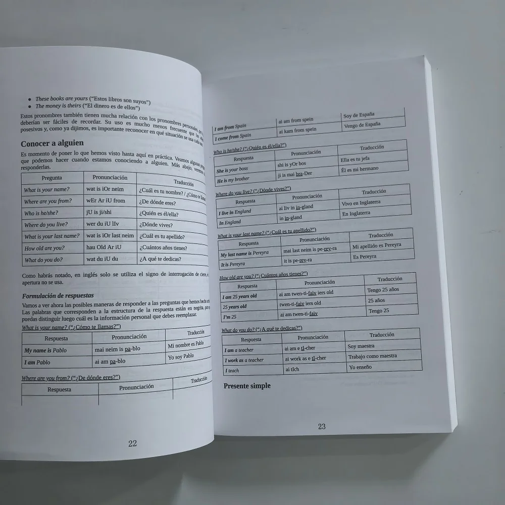 English Books for Beginners 6-in-1 Spanish Edition English Workbook Easy Language Learning Dictionary Study Supplies for Reading