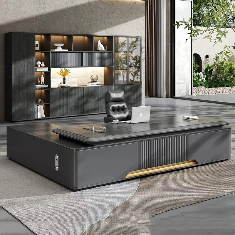 Luxury Study Office Desk Wooden Modern Computer Decoration Executive Office Desk Reception Design Scrivania Trendy Furniture