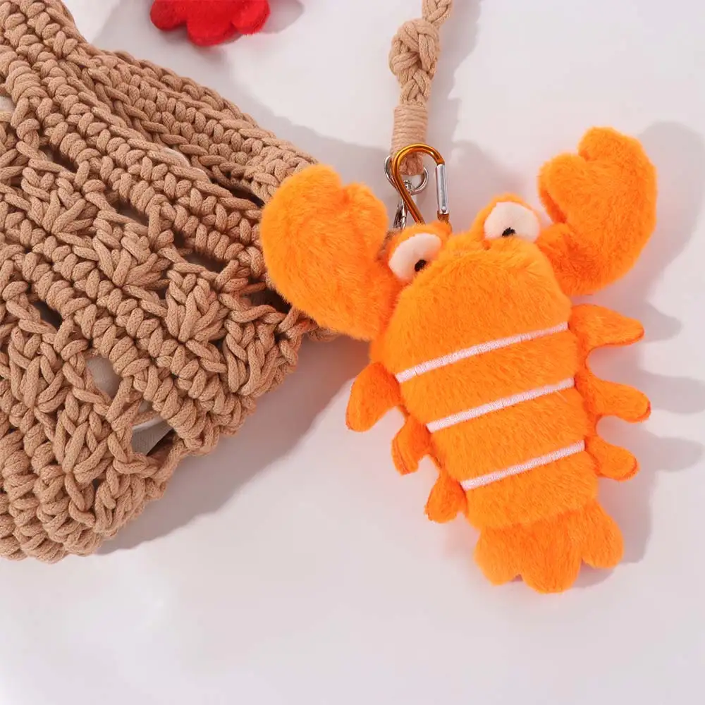 Fashion Lobster Ocean Animal Coin Purse Fluffy PP Cotton Keychain Hanging Decoration Simulation Animal Bag Pendant Card Bag