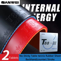 SANWEI T88-3 Table Tennis Rubber No-sticky Loop with Sponge Rotate Pimples-in Backhand Stroke Ping Pong Training Rubber Sheet