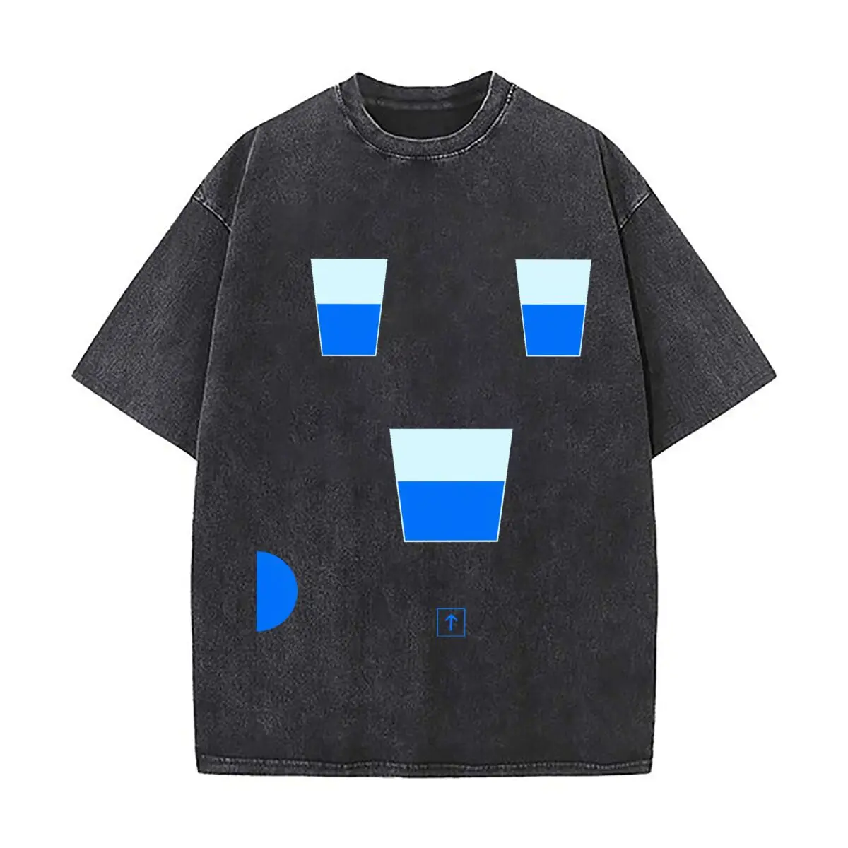 T-shirt ample vintage à manches courtes en verre délavé Optimist Pessimist Scientist Streetwear