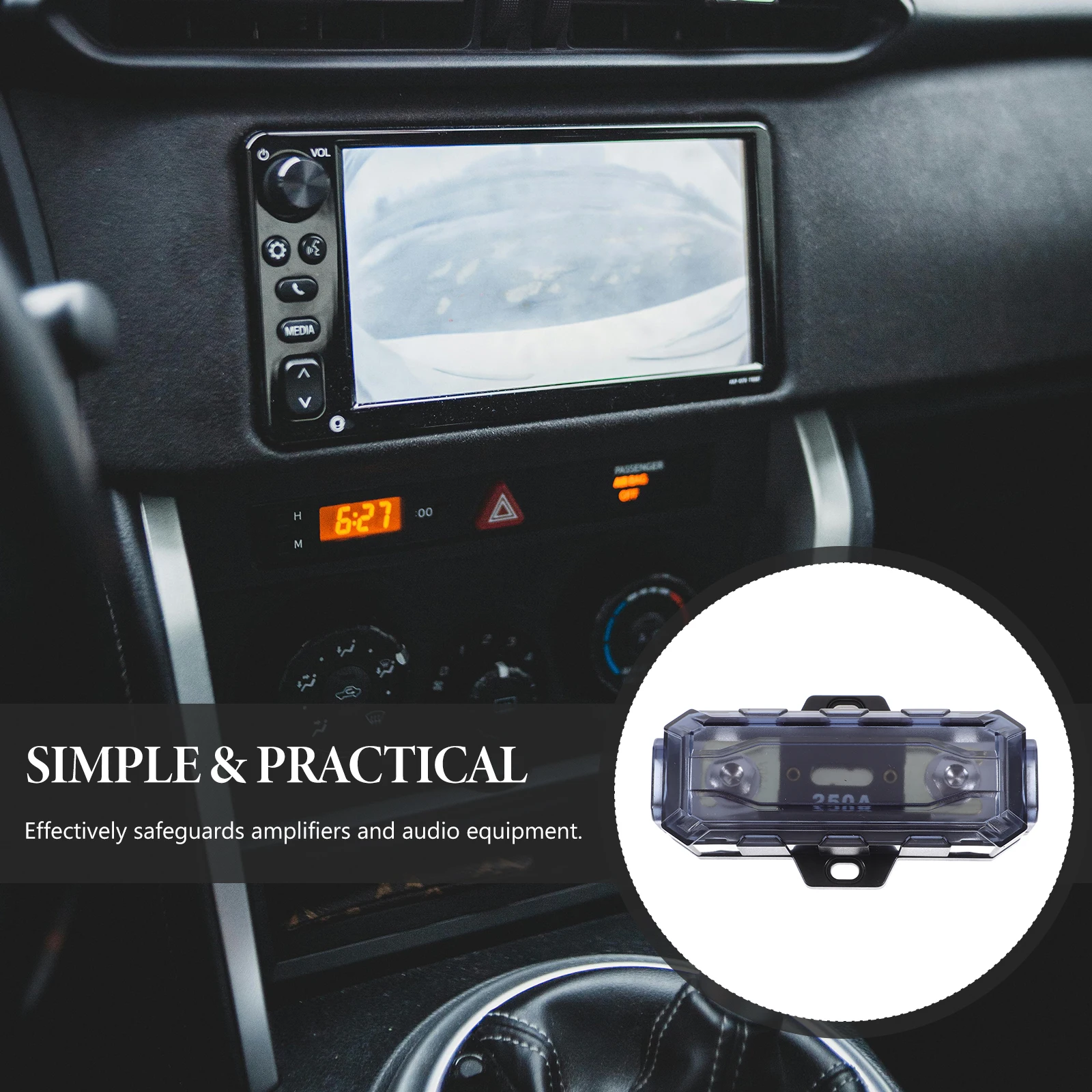 

Premium Car Audio Holder 250A Zinc Alloy Amplifier Fuse Block Waterproof Durable Auto Fuse Holder For Speaker Distribution