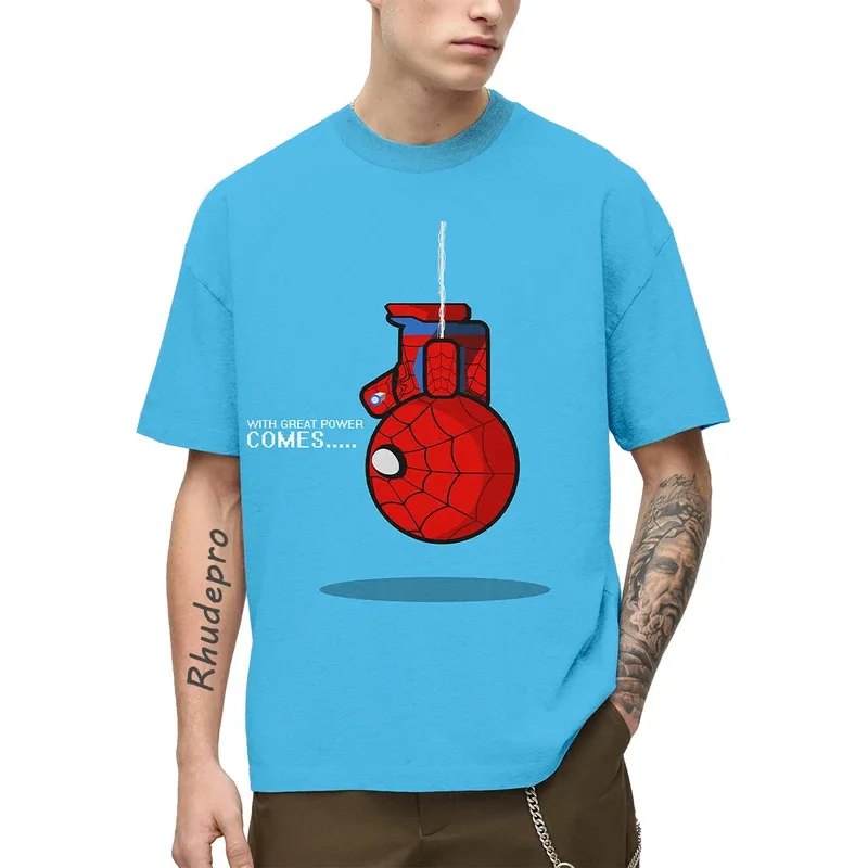 Miniso-camisetas de Spider-Man Iron Man Capitán América, ropa informal con impresión 3D, camiseta informal de moda de gran tamaño para hombres y mujeres, camisetas para niños