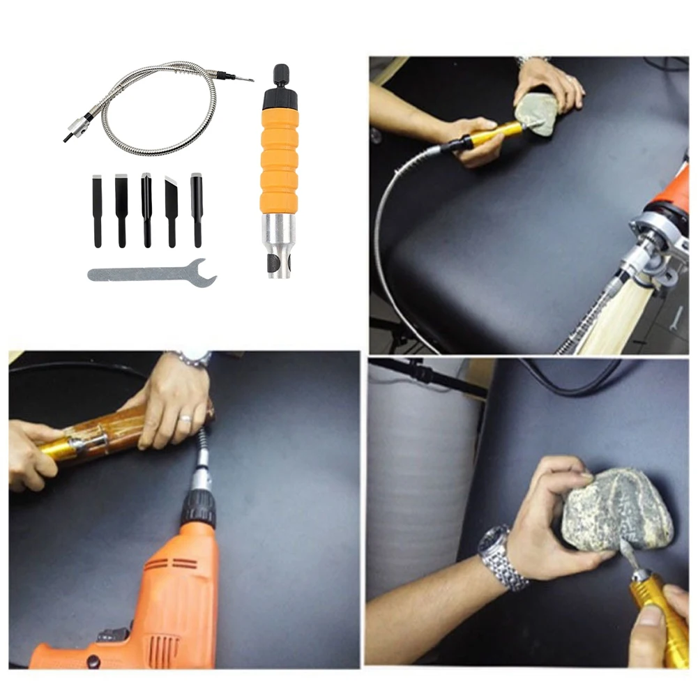 Electric Wood Chisel Carving Tool Hand Carving Chisel Flat Bevel Pointed Chisel Heads For Wood Root Carving Engraving