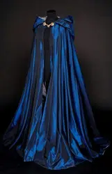 Musical Rock Phantom of the Opera Christine Cosplay Costume Women's Blue Robe Halloween Cosplay Costume Hooded Cape