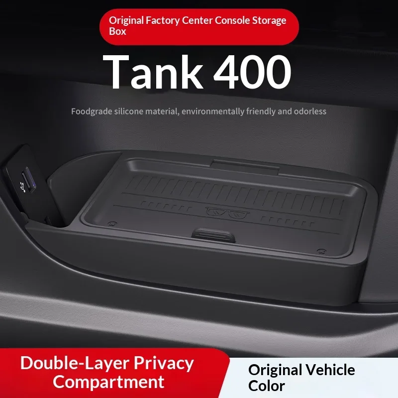 Heavy-Duty Off-Road Car Organizer Anti-Slip Silicone Lower Console Storage Box Dashboard Utility Tray for Tank 400