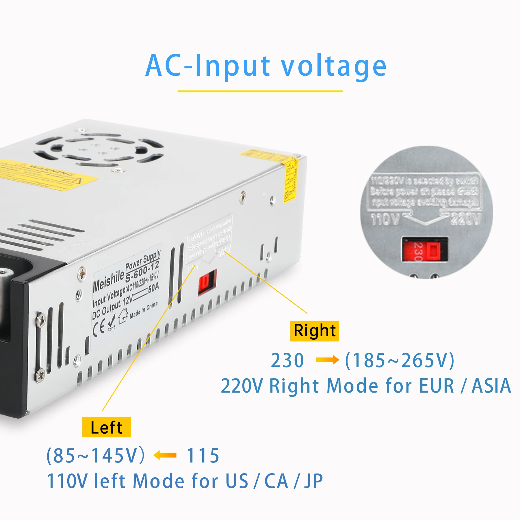 Switching Power Supply SMPS AC 110V 220V To DC 12V 24V 36V 48V 60V Transformer 5A 8A 10A 15A 20A 25A 30A 40A 50A 600W 480W 360W