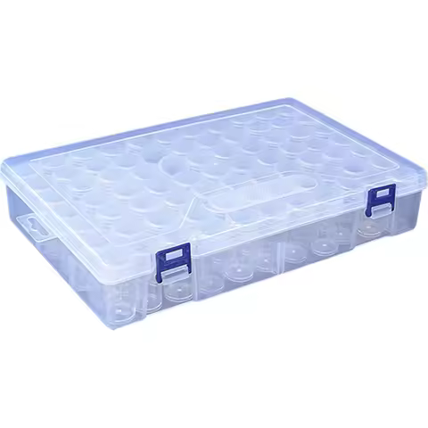 77 Grids Transparent Storage Box DIY Diamond Painting Tools Small Particle Box with Stickers Diamond Painting Storage Containers