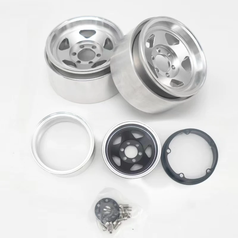 1PCS 1.9-inch five-pointed star metal wheels for 1/10 RC Crawler Car TRX4 SCX10 TRX6 RC4WD 90046 D90 4106 modification parts