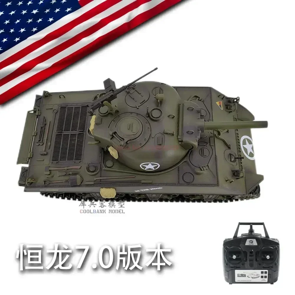 Large Size Remote Control Tank M4a3 Henglong Rc Sherman Multi Functional Battle Simulation Tank Toy Model Children Birthday Gift