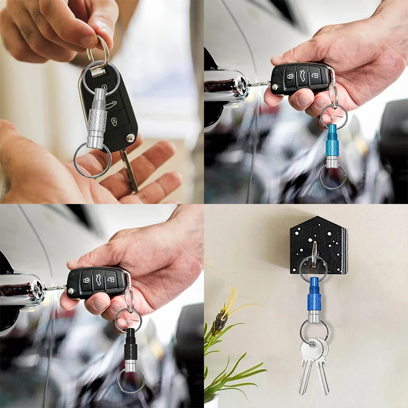 Llaveros desmontables de doble división, llavero de Metal portátil de liberación rápida para prácticos accesorios de herramientas al aire libre, Mini hebilla