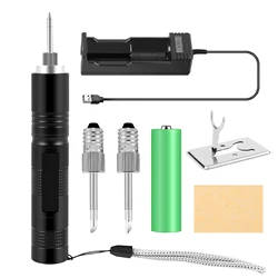 New E10 Interface Battery Soldering Iron Electric USB Wireless Soldering Iron 18650 Battery Powered With LED Light