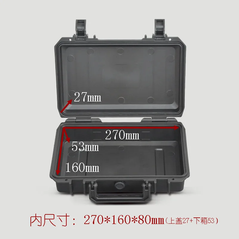 Portable Plastic Tool Box Hard Shell Equipment Case with Foam Insert Camera Lens Protective Storage Organizer for Home Garage