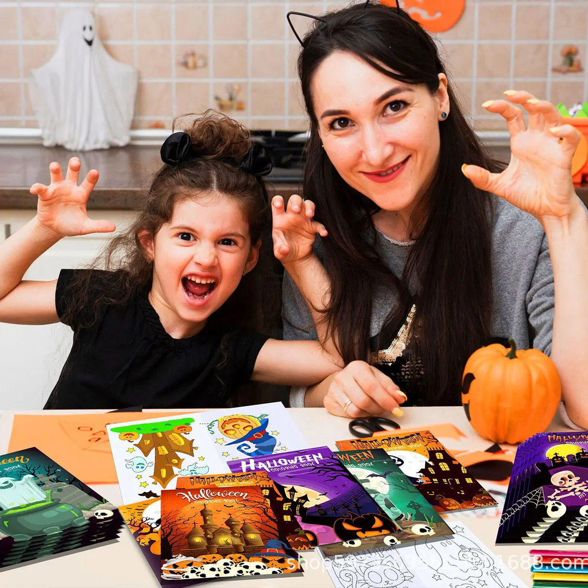 Halloween Adult Coloring Book, Simple Bold DIY, Spooky Home Relax, Creativity Boost, Parent - Child Fun, Stress Relief Art