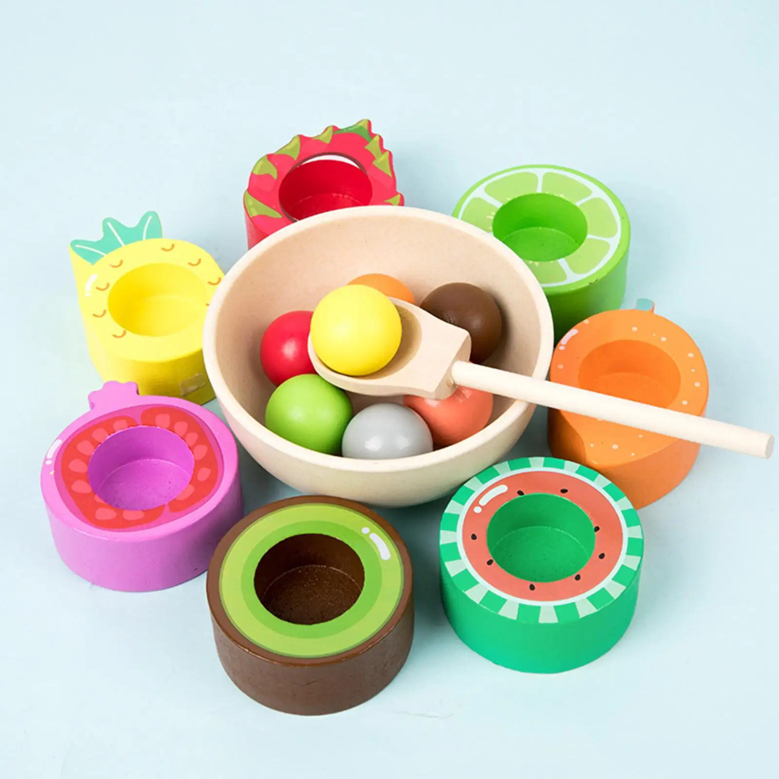 Montessori Toys Wooden Balls in Cups Early Education Toys Preschool Learning Toy Sorter Game for Children Girls Holiday Gifts