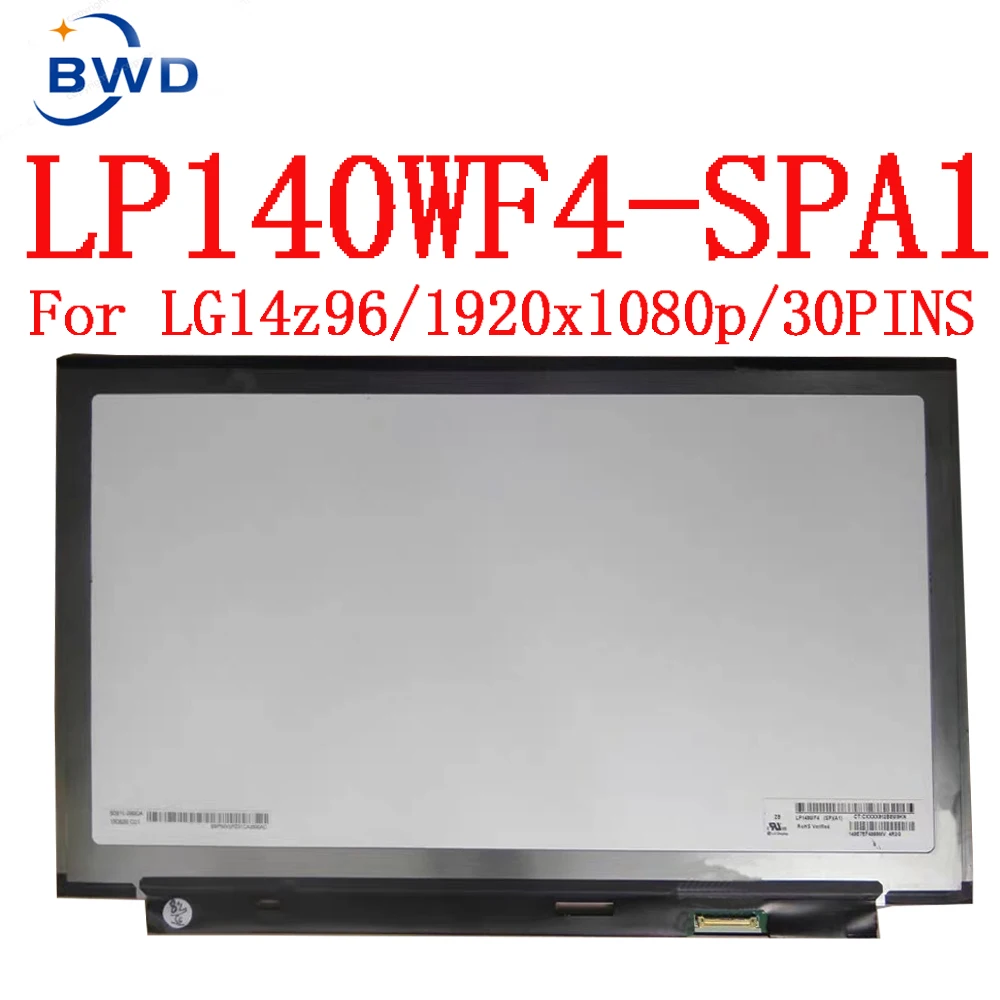 أ + 14 "لامعة IPS 1920*1080 شاشة LCD LP140WF4(SP)(A1) LP140WF4-SPA1 LP140WF4 SPA1 ل LG14z96