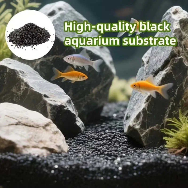 Black Aquarium Substrate Soil for Aquatic Plants Aquascaping Gravel Shrimp Fish Tank Bottom Sand Planted Decoration Filter DIY - view 4