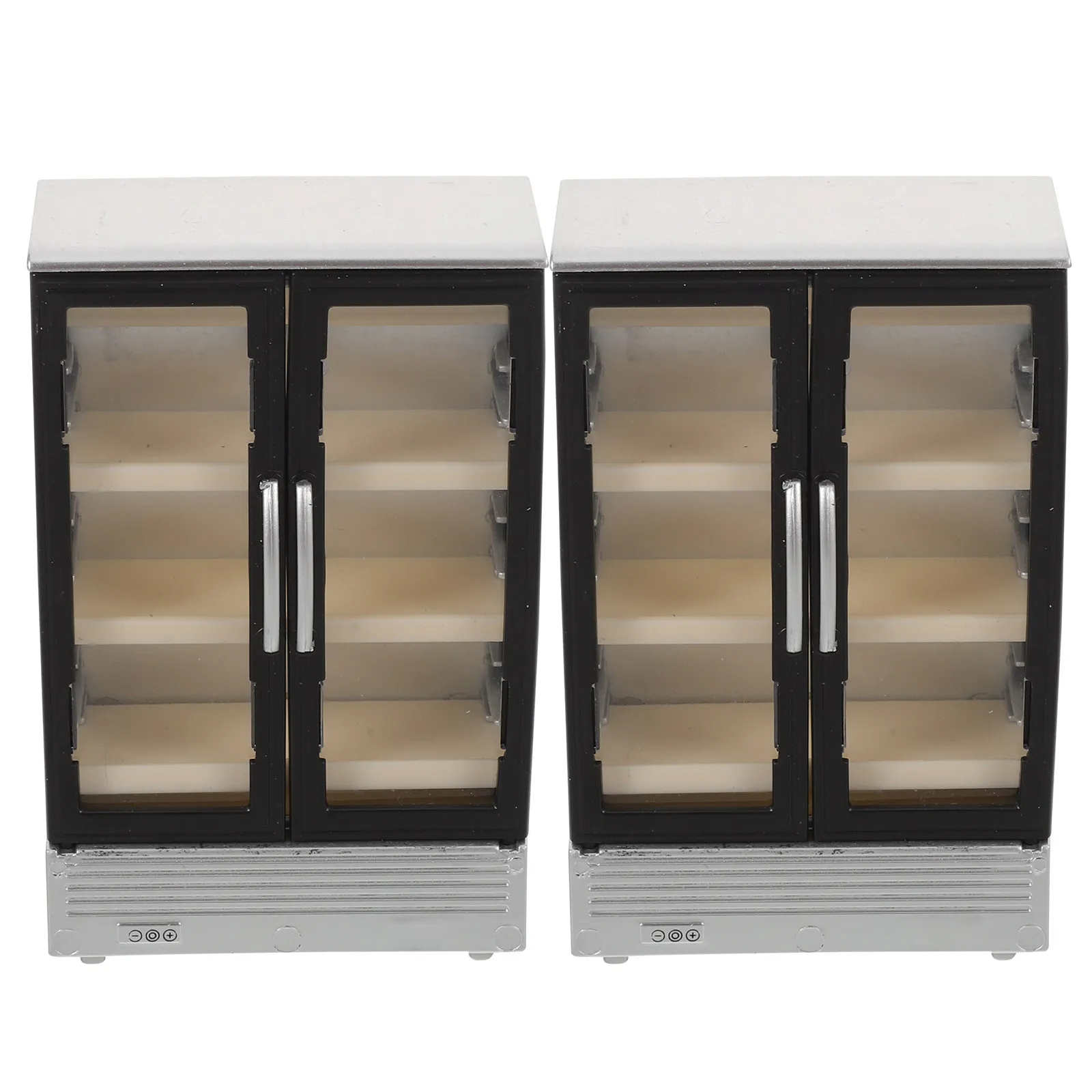 

2Pcs Mini Fridge Double Door Miniature Refrigerator Pretend Play Dollhouse Kitchen Furniture Kids Mini Compact Fridge
