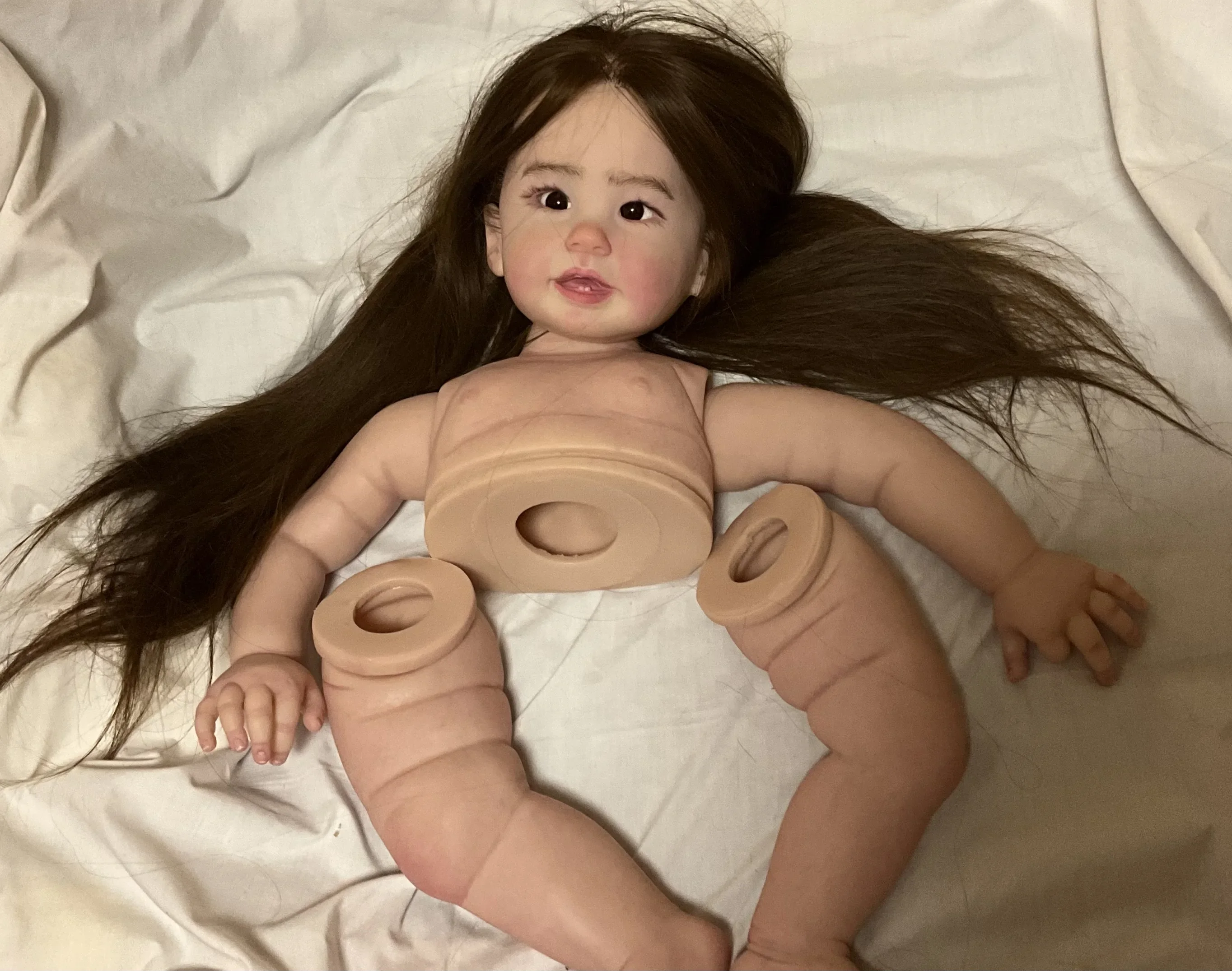 St.Store 28 "Reborn Baby Teegan con kit dipinto con capelli radicati a mano Parte fai da te Regalo di Natale