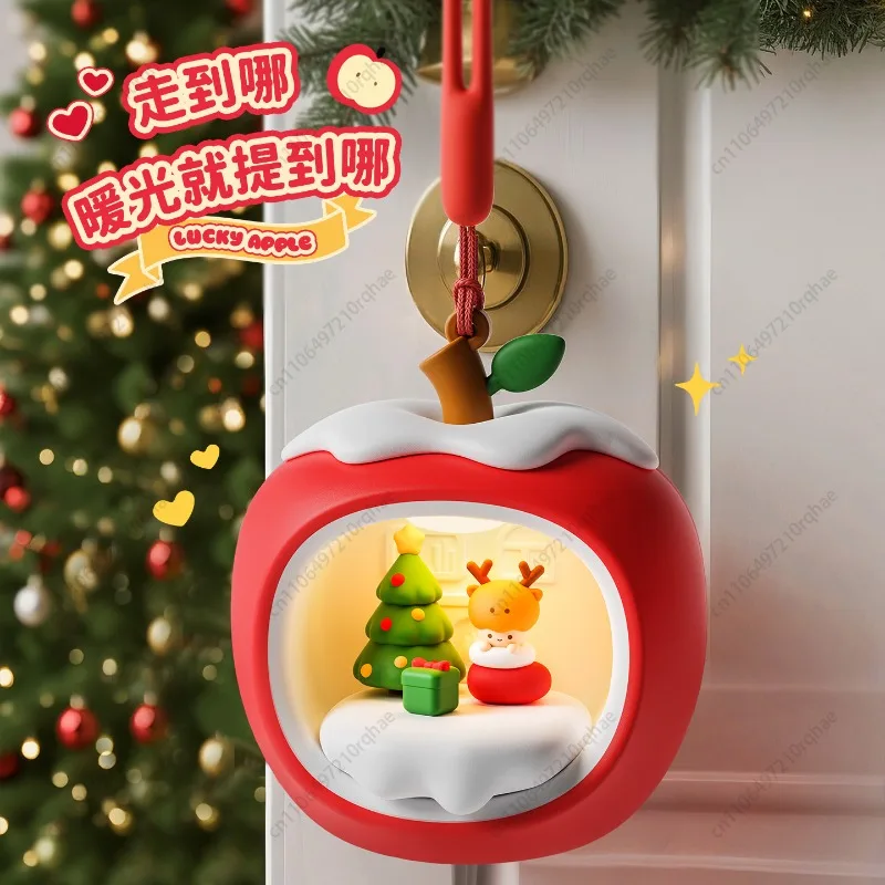 

Christmas Eve Apple House Night Light Christmas Gifts Bedside Lamp Ornament for Girlfriends, Girls and Children
