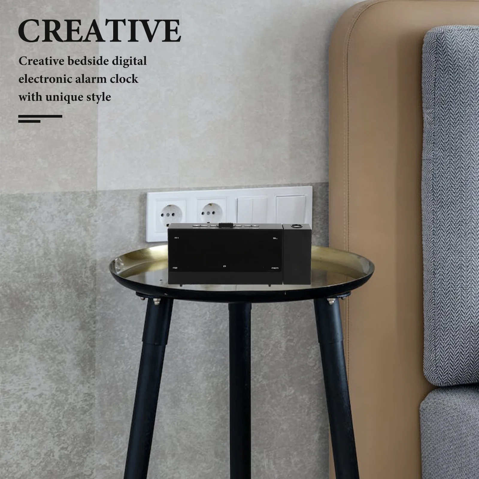 Led Projection Clock Digital Alarm Clock Rotatable Projector Large Display Brightness Adjustment For Bedroom Desk Kids