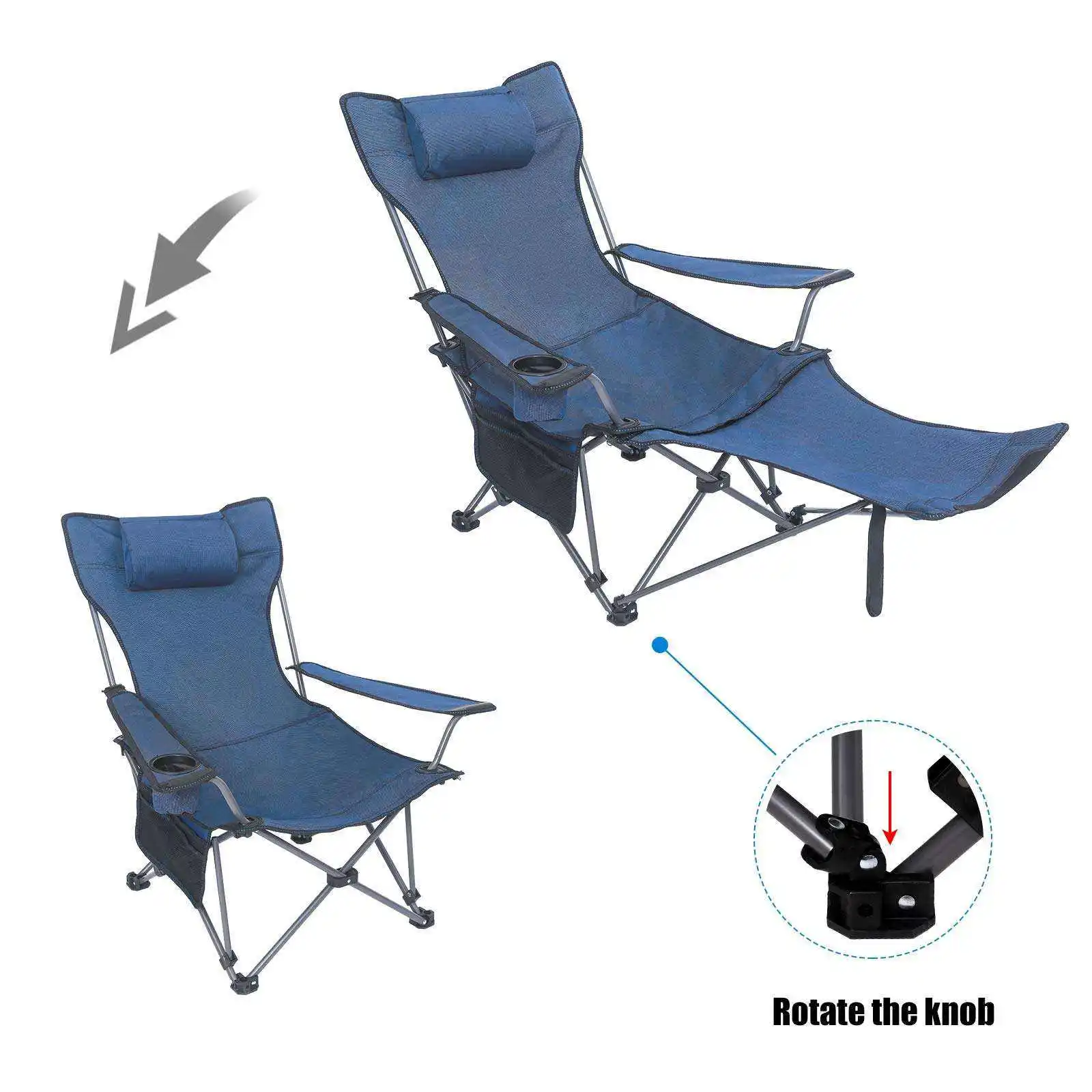 Customized Logo Beach Chair High Quality Portable Outdoor Picnic Folding Adjustable Camping Chairs for Adults Support 300 LBS