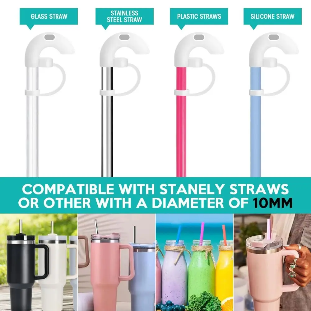 Reusable Anti Wrinkle Straw Covers Leak-Proof Silicone Wrinkle Free Straw Cover for /Tumbler Cup