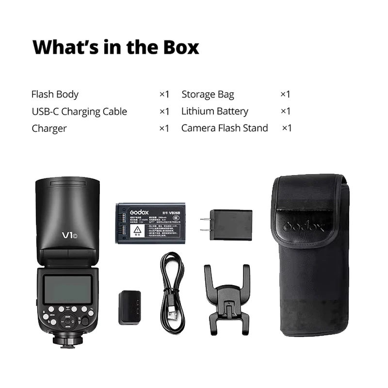 Godox V1 TTL Speedlite فلاش بطارية ليثيوم أيون رأس مستدير كاميرا لا سلكية فلاش HSS 1/8000s لكانون سوني نيكون فوجي أوليمبوس