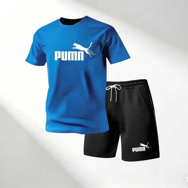 Hot Sale 2026 Men's T-Shirts Sets O-Neck Short Sleeve+Sports Shorts Quick Dry Casual Street Fashion Home Outdoor Running 2 Piece