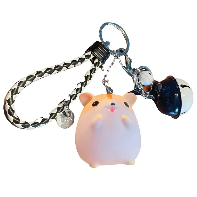 Hamster Cute Animal Keychain Cute Key Chain Hamster Bag Decor Cartoon Animal Pendant Keychains Keyring Handbag Charm Hamster Bag