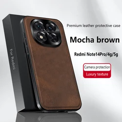 for Xiaomi Redmi Note 13 4G 14 15 Pro Plus Case Leather Matte Soft Full Camera Protection Cover Shockproof Phone Shell Fundas