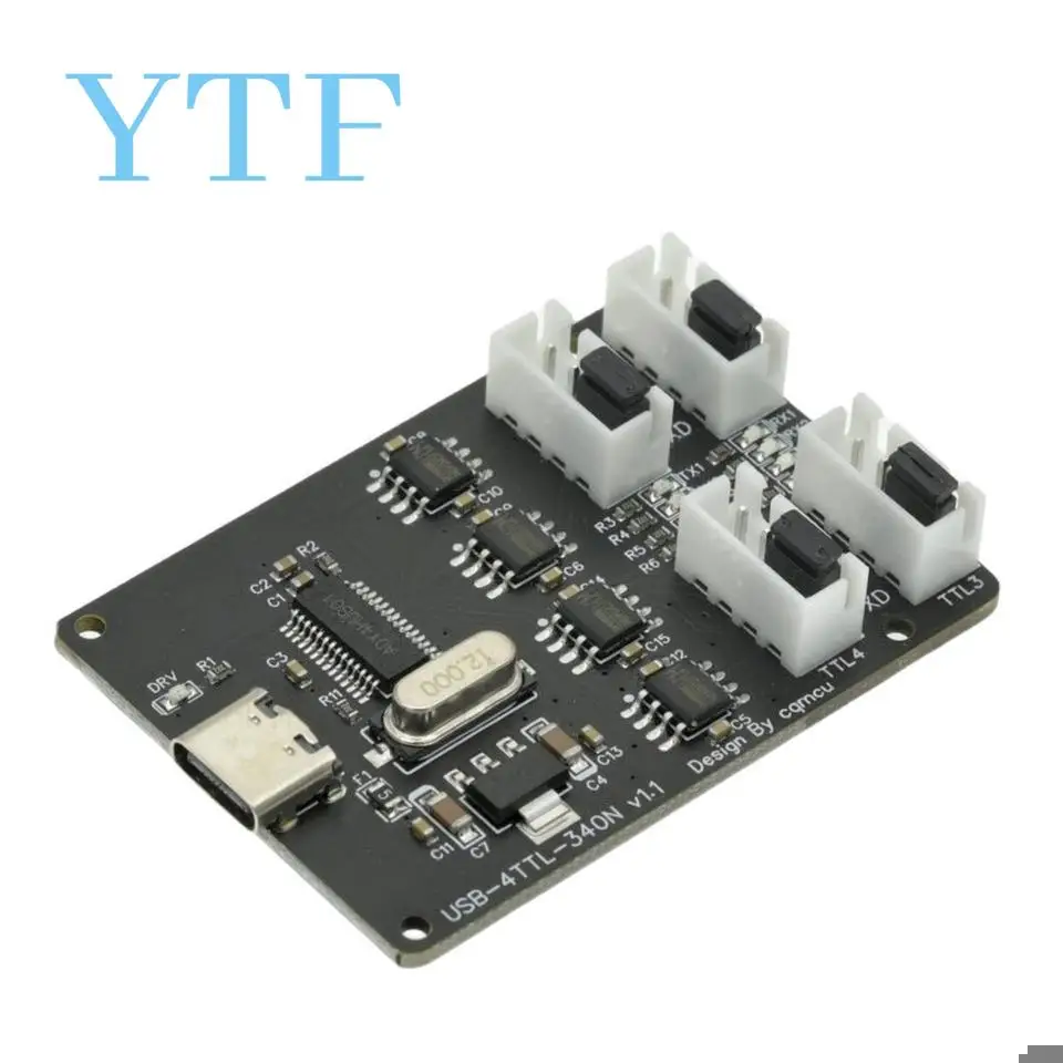 USB To TTL Module CH340 HUB TYPE-C Interface 4-Channel Four Independent TTL