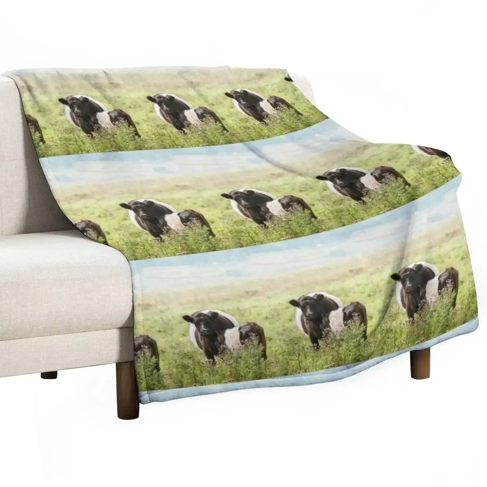 

Belted Galloway Cow and Calf Throw Blanket Luxury Brand Plush Soft Beds Blankets