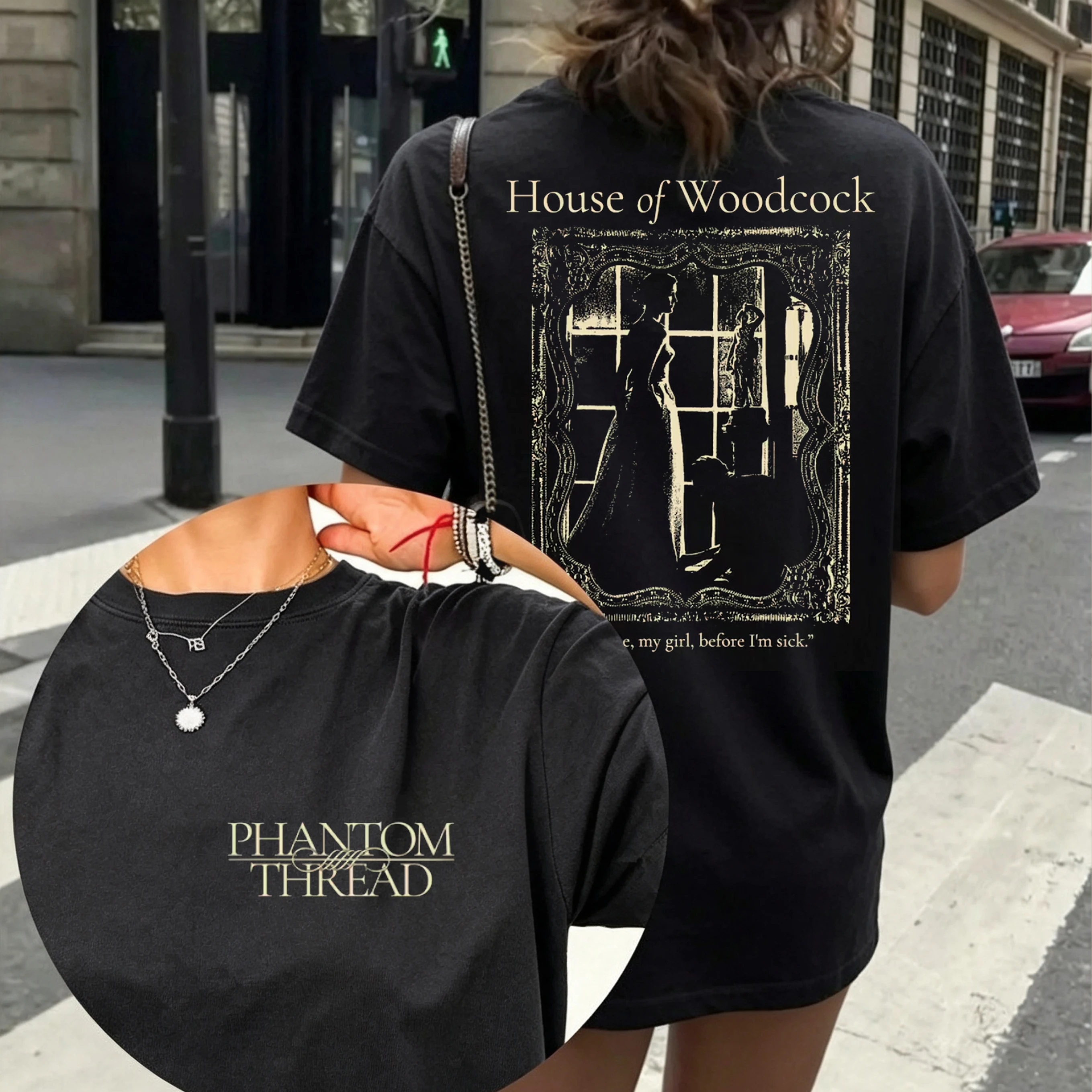 Phantom Thread Tee House of Woodcock Trendy Men Women's Short Sleeve T-Shirt 90s Cotton Aesthetic Streetwear Casual Tee Tops