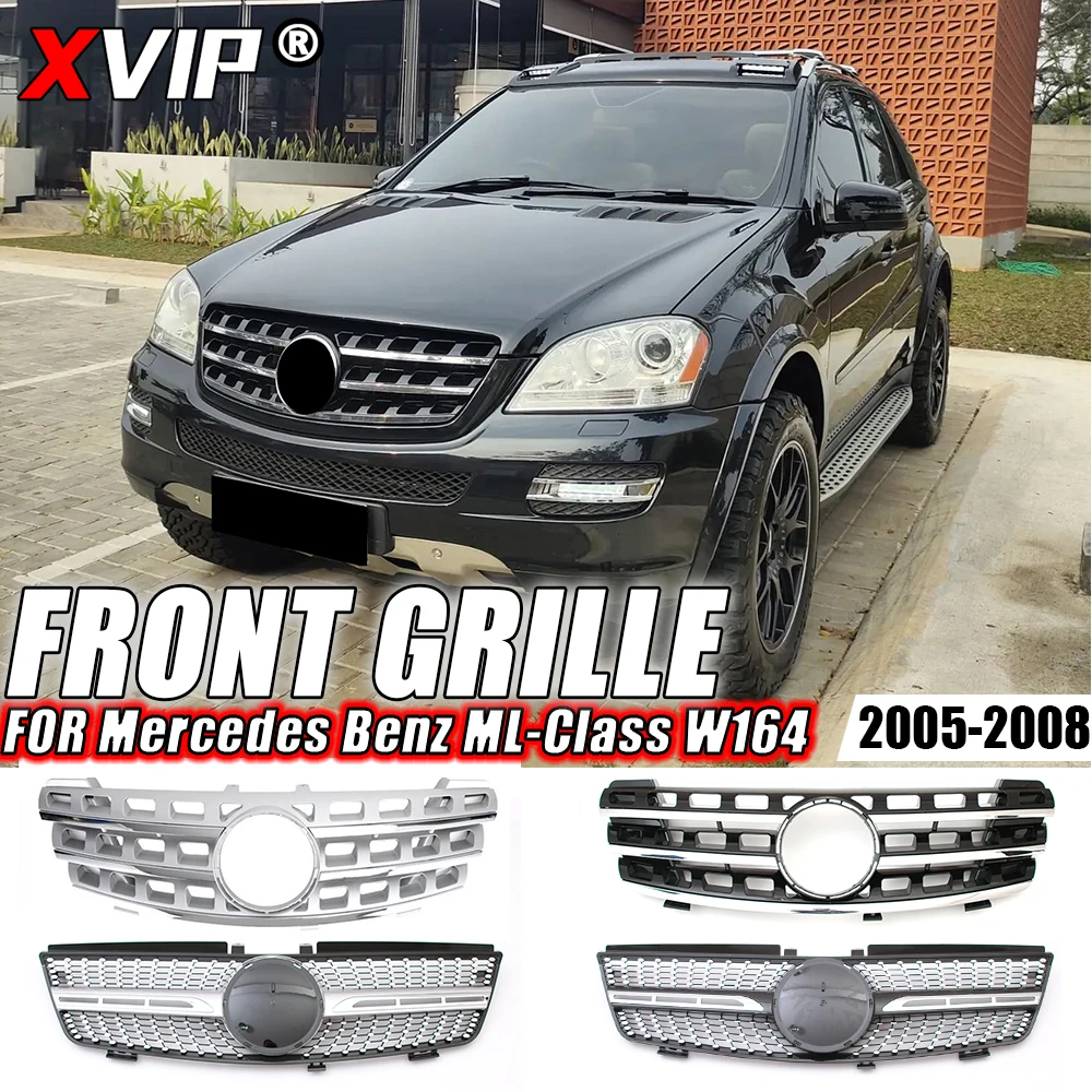 

XVIP Chrome Diamonds Style Front Racing Grille For Mercedes Benz ML W164 2005-2008 ML320 ML350 ML500 AMG GTR Style Bumper Grille