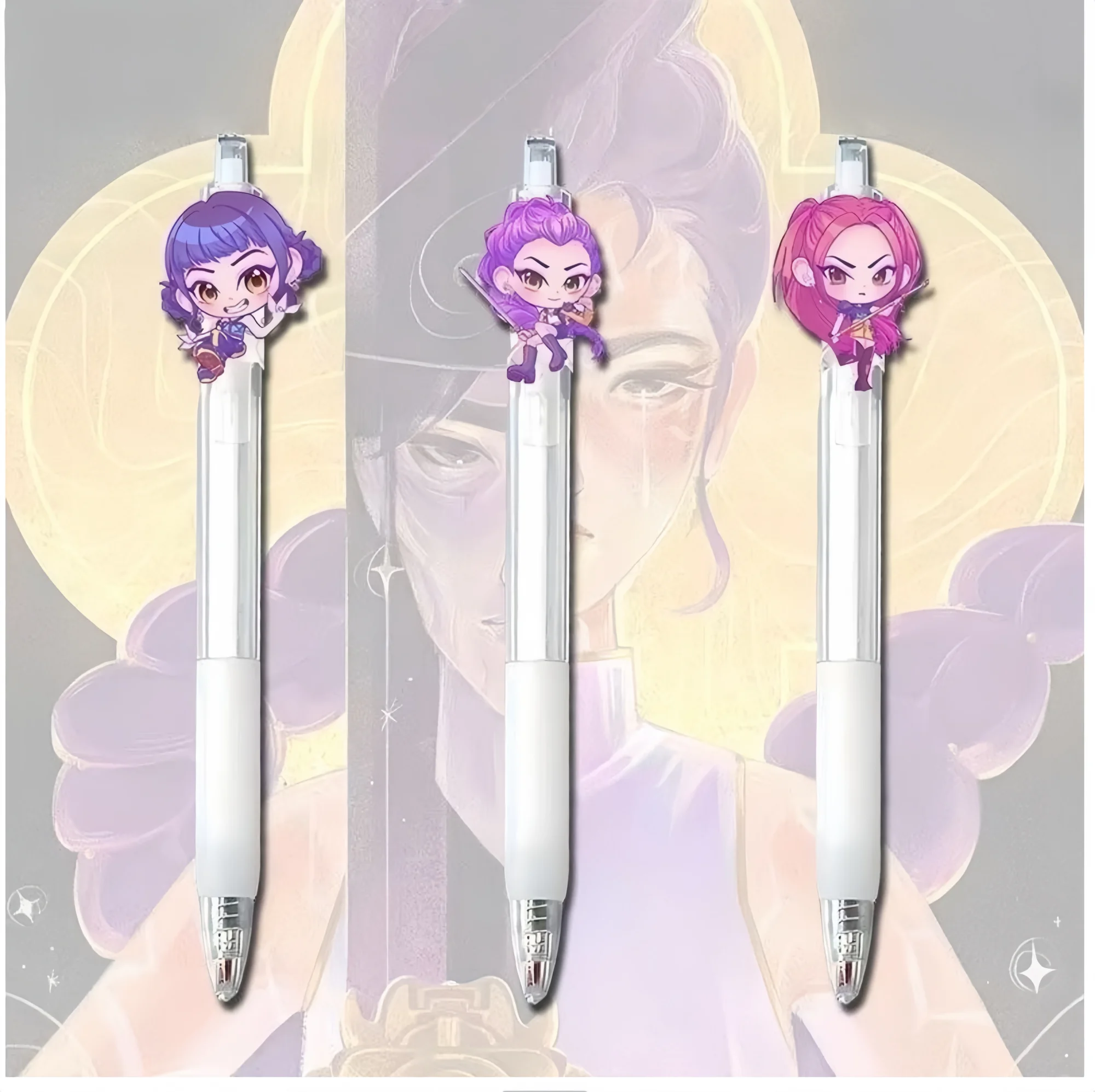 

Kpop Demom Hunters Witch-Hunting Group Периферийная выдвижная шариковая ручка, высокоценная подвесная ручка с героями мультфильмов, специально для студенческого экзамена