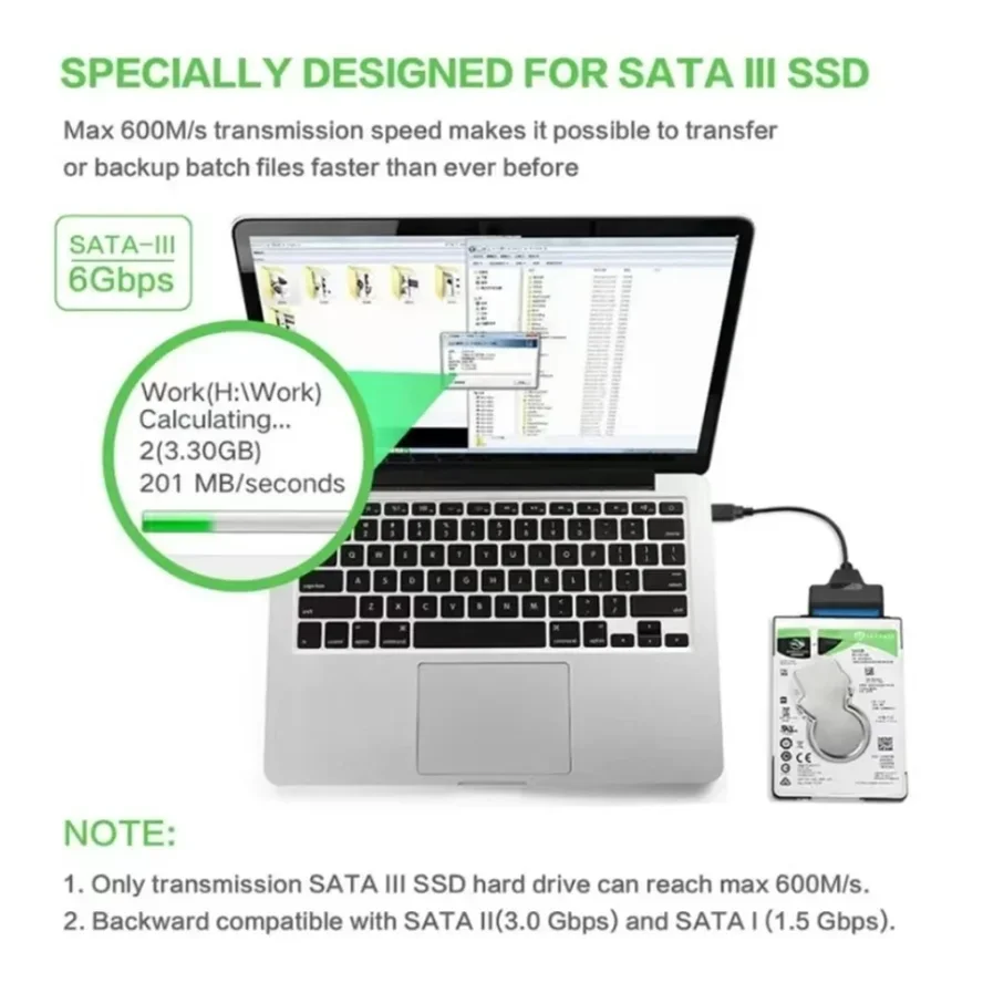 USB 3.0 2.0 SATA Cable Sata To USB 3.0 Adapter Up To 6 Gbps Support 2.5 Inch External HDD SSD Hard Drive 22 Pin Sata III Cable