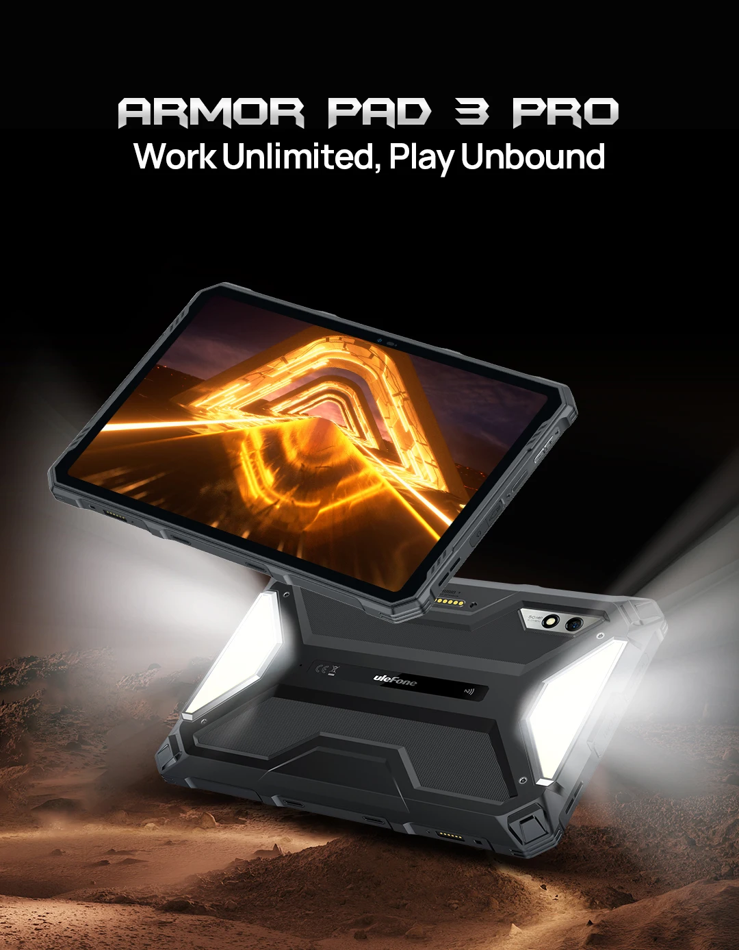 Ulefone Armor Pad 3 Pro Rugged Tablet 33280 mAh MediaTek MT8788 16GB RAM(8+8) 256GB ROM 50MP 10.36"2K Android
