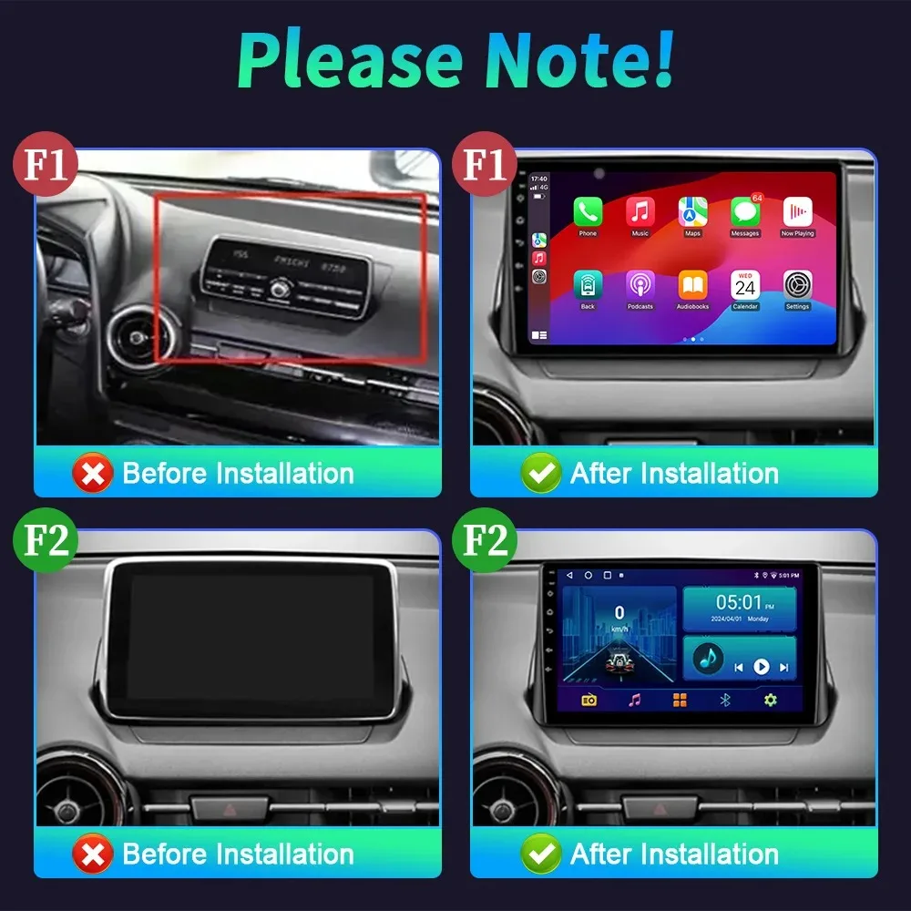 Android 14 For Mazda CX-3 Mazda 2 DK 2014-2021 Multimedia CarPlay Car Radio Android Auto Navigation 4G GPS Touch Screen Stereo