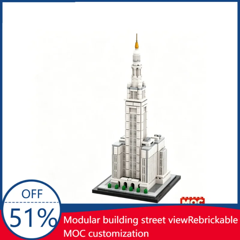

958PCS MOC Terminal Tower 1:800 Scale Skyscraper Collection Building Blocks Architecture Model Educational Toy Christmas Gifts