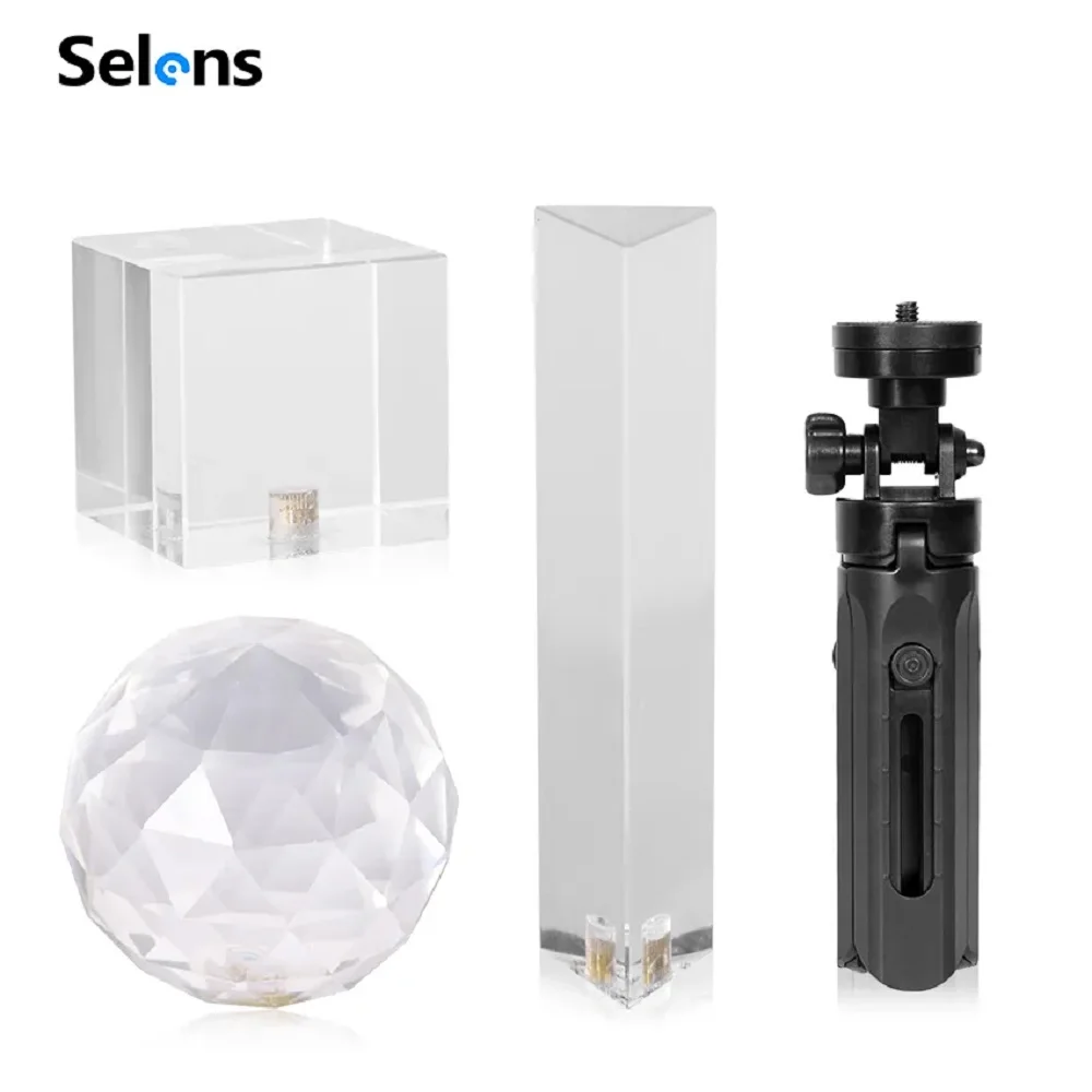 Selens Photography Prism with 1/4''  Photography Crystal Ball Optical Glass Magic Photo Studio Kits Photography Accessory Props