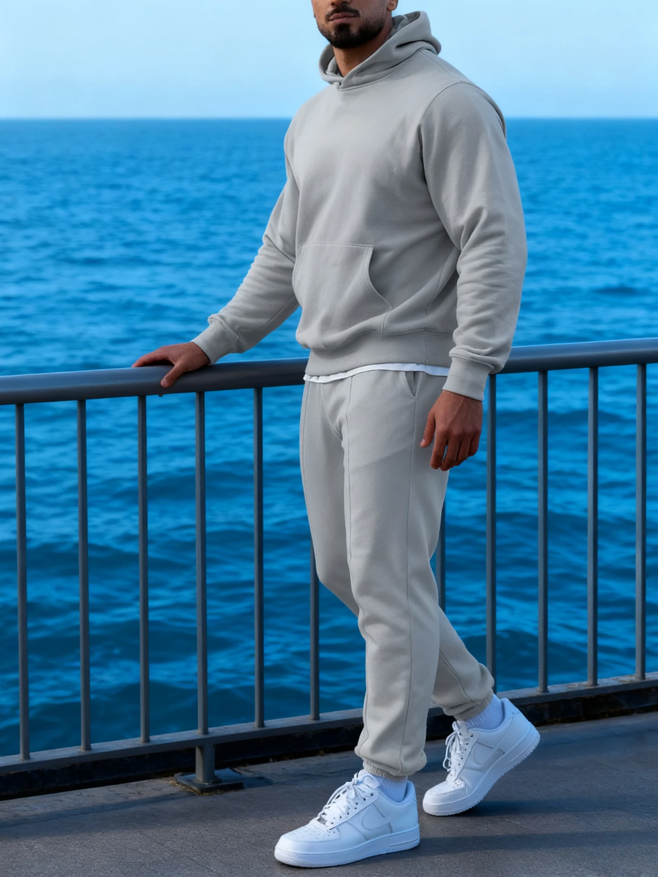 

Men's 2-piece set, fashionable hoodie paired with loose casual pants | comfortable and warm fabric, men's hoodie set.