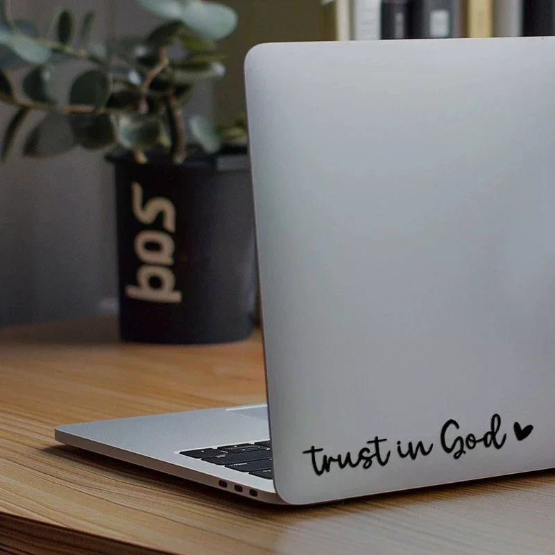 Trust In God Heart Specchietto retrovisore per auto Adesivo Decal Fede Versetto della Bibbia Chiesa cristiana Decorazione per paraurti per veicolo automatico