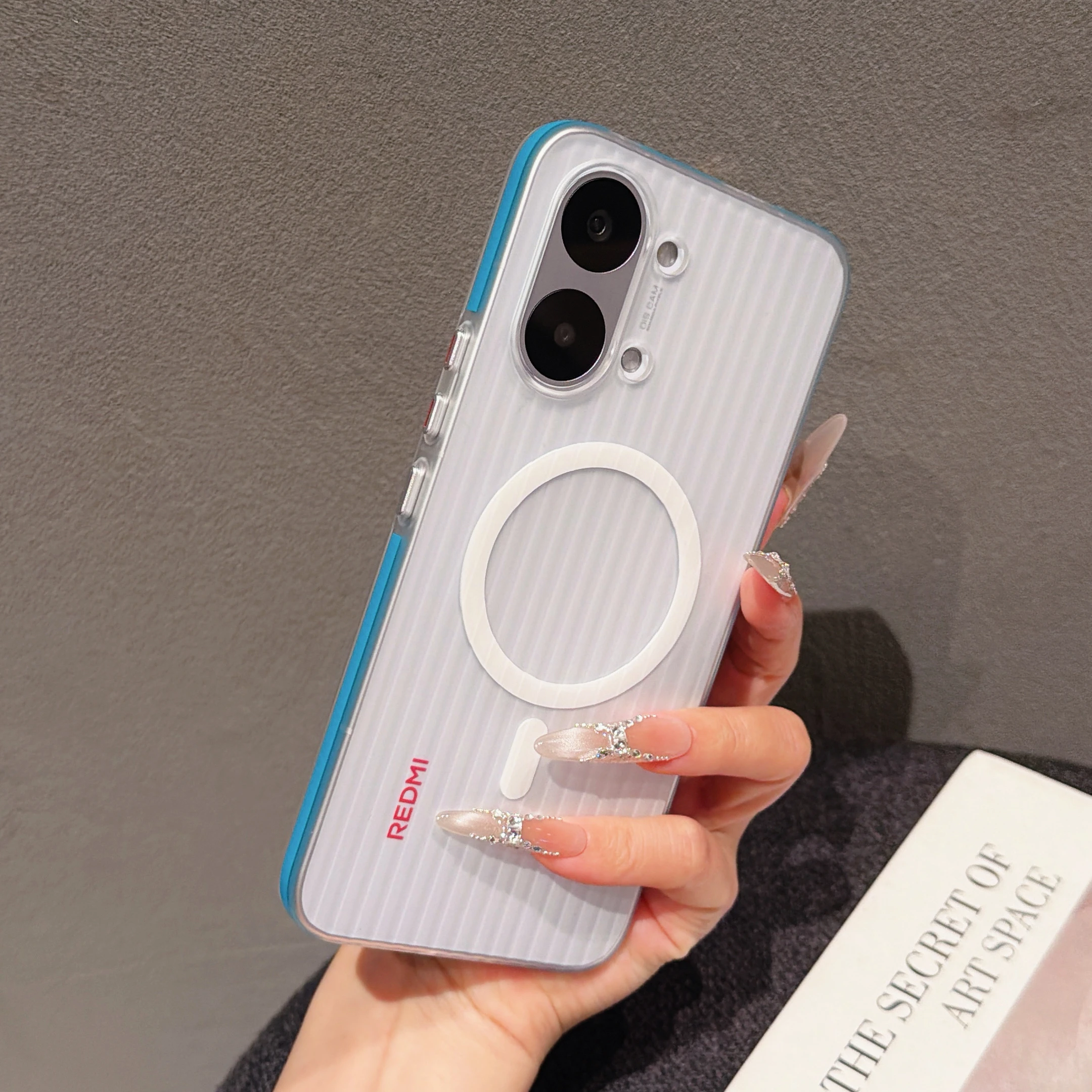 Für POCO X8 Pro Redmi Turbo5 Max Hartschalenhülle für Magsafe, magnetisch, geriffelt, rutschfeste Seitenstreifen-Handyhülle für POCO X8 Pro Max. – Detail 2