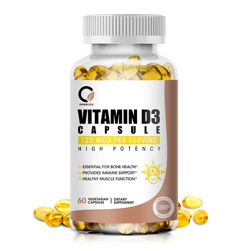 High Potency Vitamin D3 50,000 IU - 120 Vegetarian Capsules - Gluten Free Non-GMO Vitamin D Supplement