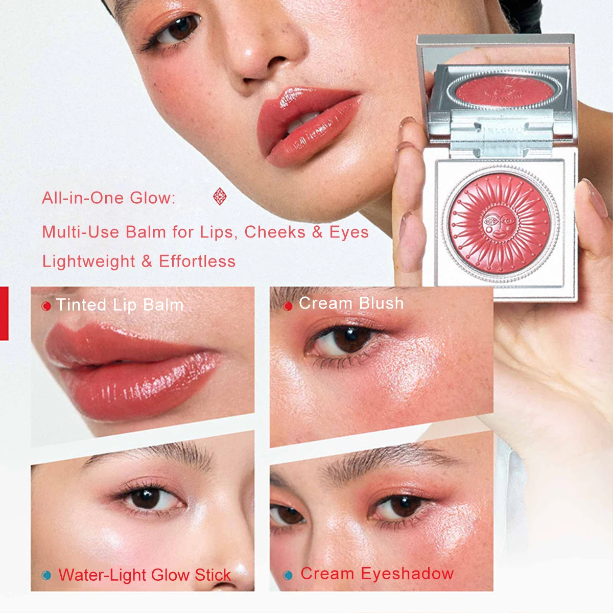 Girlcult マルチユース クリーム リップ チーク ブラッシュ アイシャドウ 口紅 水分補給 長期的なナチュラル メイクアップ 毎日や旅行用